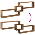 Miniatyrbilde 8 av 11: vidaXL Veggskap 158x18x53 cm gammelt tre konstruert tre