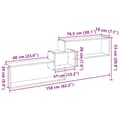 Miniatyrbilde 11 av 11: vidaXL Veggskap 158x18x53 cm gammelt tre konstruert tre