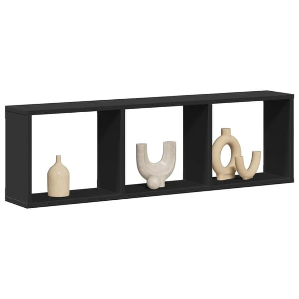 vidaXL vægskab 100x16x30 cm konstrueret træ sort