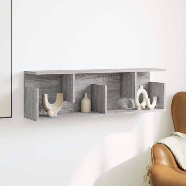 vidaXL Seinäkaappi 100x20x30 cm harmaa Sonoma tekninen puu