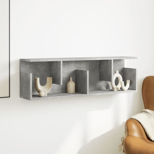 vidaXL Veggskap 100x20x30 cm betonggrå konstruert tre