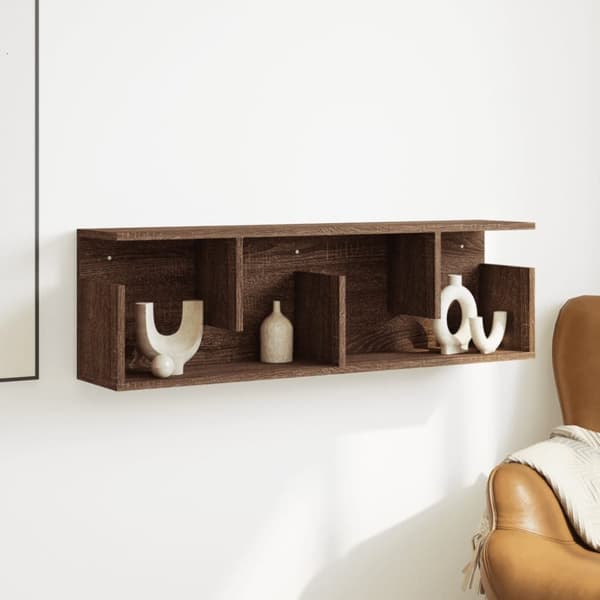 vidaXL Veggskap 100x20x30 cm brun eik konstruert tre