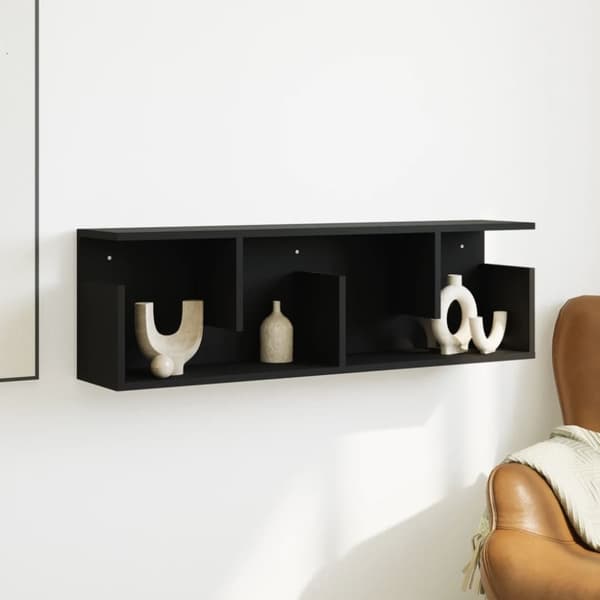 vidaXL vægskab 100x20x30 cm konstrueret træ sort