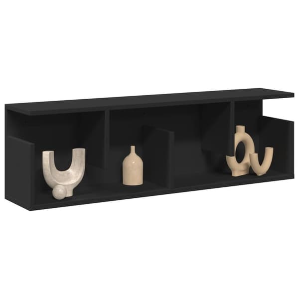 vidaXL vægskab 100x20x30 cm konstrueret træ sort