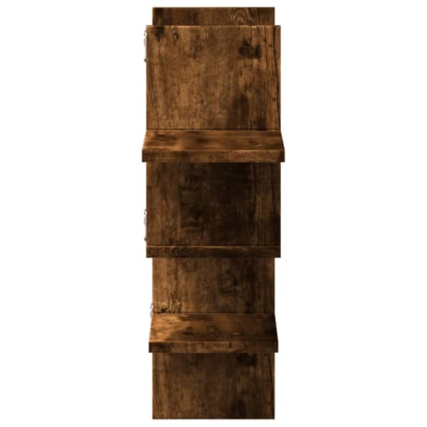 vidaXL Vegghylle røkt eik 124,5x18x60,5 cm konstruert tre