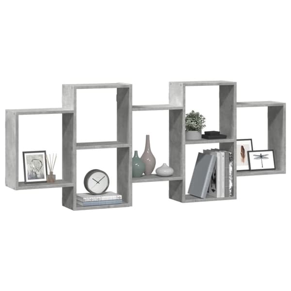 vidaXL Vegghylle betonggrå 159x18x65 cm konstruert tre