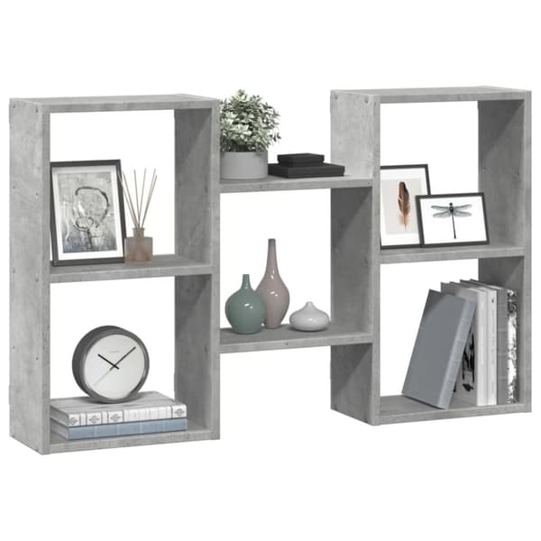 vidaXL Vegghylle betonggrå 96x18x60 cm konstruert tre