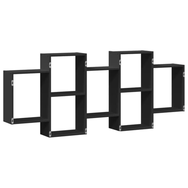 vidaXL Vegghylle svart 159x18x65 cm konstruert tre