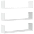 Pikkukuva 1 / 11: vidaXL Seinähyllyt 3 kpl valkoinen 80x18x18 cm tekninen puu