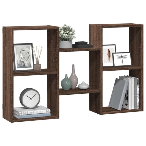 vidaXL Vegghylle brun eik 96x18x60 cm konstruert tre