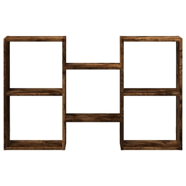 vidaXL Vägghylla rökfärgad ek 96x18x60 cm konstruerat trä