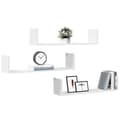 Miniatyrbilde 4 av 11: vidaXL Vegghyller 3 stk hvit 80x18x18 cm konstruert tre