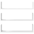Miniatyrbilde 5 av 11: vidaXL Vegghyller 3 stk hvit 80x18x18 cm konstruert tre