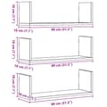 Miniatyrbilde 11 av 11: vidaXL Vegghyller 3 stk hvit 80x18x18 cm konstruert tre