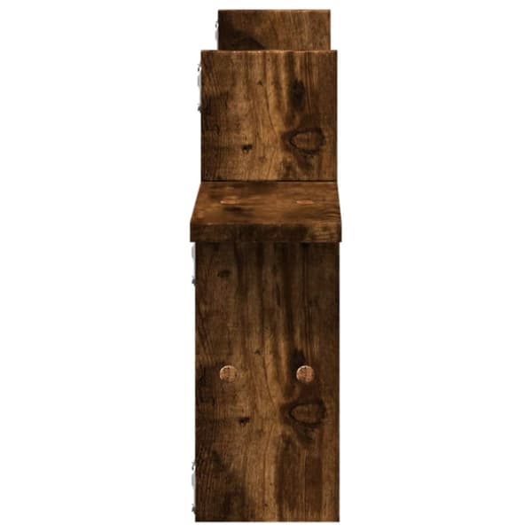 vidaXL Vegghyller 2 stk røkt eik 38x12x38 cm konstruert tre