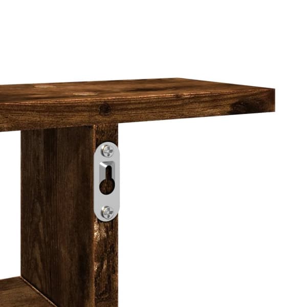 vidaXL Vegghyller 2 stk røkt eik 38x12x38 cm konstruert tre