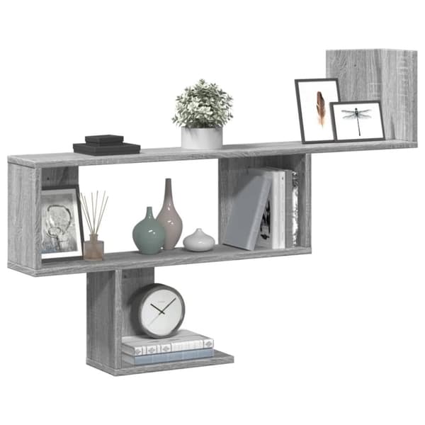 vidaXL Vegghylle grå sonoma 100x15x70 cm konstruert tre