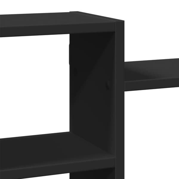 vidaXL Vegghylle svart 129x18x42 cm konstruert tre