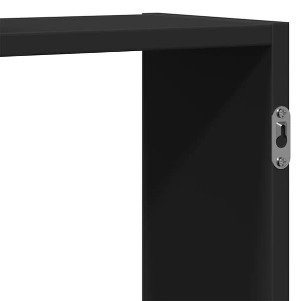 vidaXL Vegghylle svart 129x18x42 cm konstruert tre