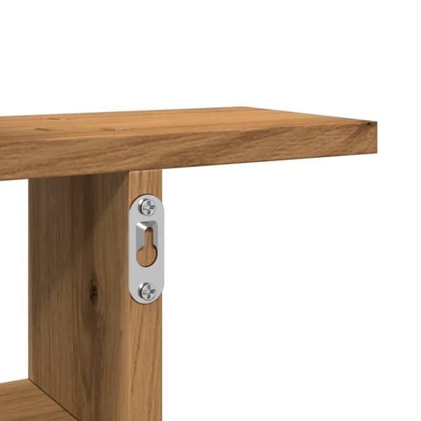 vidaXL Vägghyllor 2 st ek 38x12x38 cm konstruerat trä
