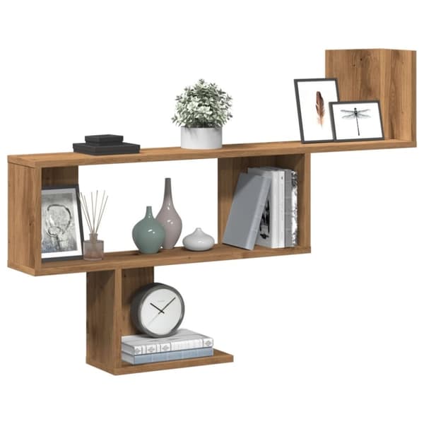 vidaXL Vegghylle artisan eik 100x15x70 cm konstruert tre