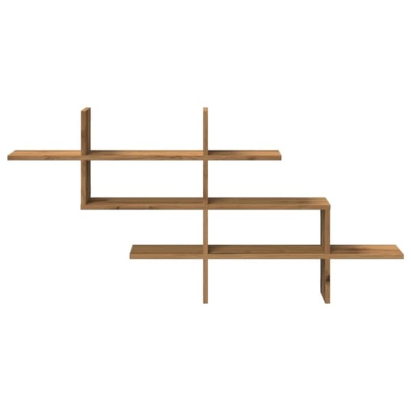 vidaXL Vegghylle artisan eik 124,5x18x60,5 cm konstruert tre