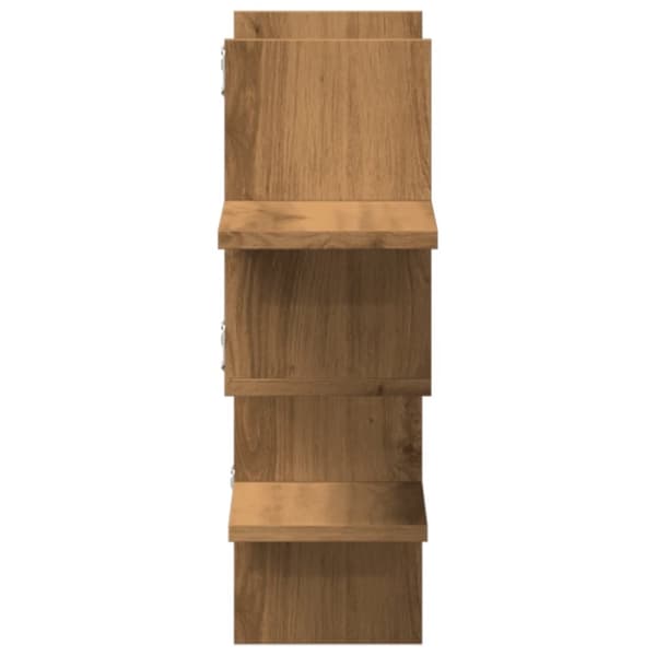 vidaXL Vegghylle artisan eik 124,5x18x60,5 cm konstruert tre