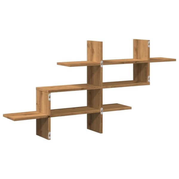 vidaXL Vegghylle artisan eik 124,5x18x60,5 cm konstruert tre