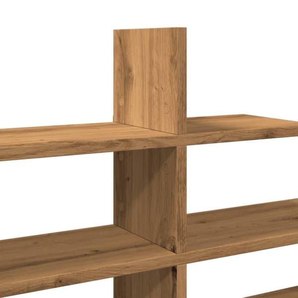 vidaXL Vegghylle artisan eik 124,5x18x60,5 cm konstruert tre