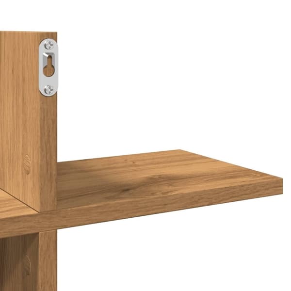 vidaXL Vegghylle artisan eik 124,5x18x60,5 cm konstruert tre