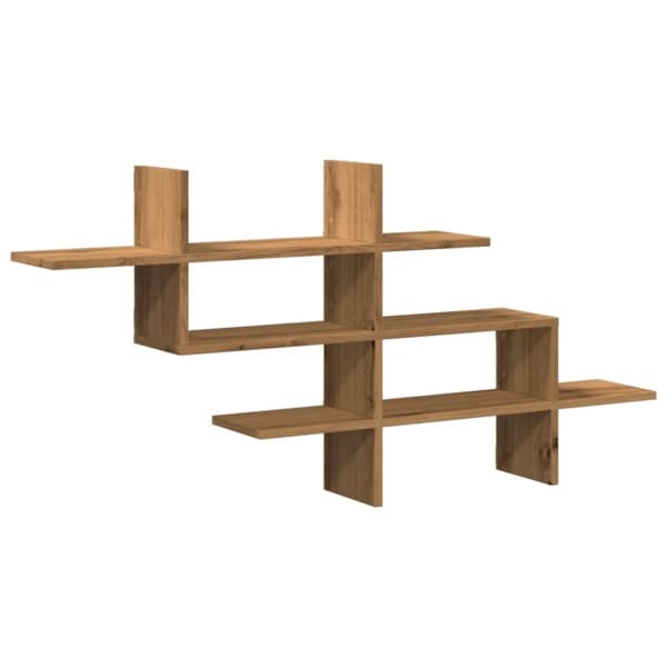 vidaXL Vegghylle artisan eik 124,5x18x60,5 cm konstruert tre