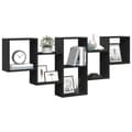 Miniatyrbilde 4 av 11: vidaXL Vegghylle svart 159x18x66 cm konstruert tre