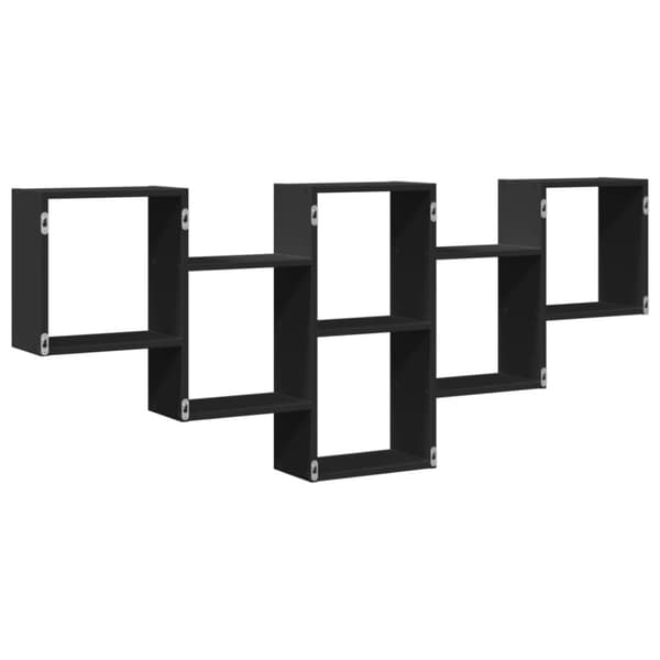 vidaXL Vegghylle svart 159x18x66 cm konstruert tre