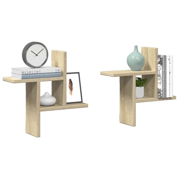 vidaXL Seinähyllyt 2 kpl Sonoma-tammi 38x12x38 cm tekninen puu