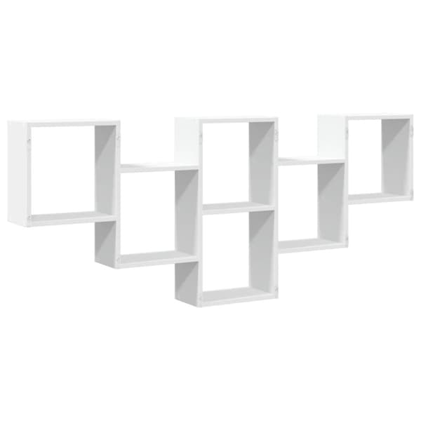 vidaXL Vegghylle hvit 159x18x66 cm konstruert tre