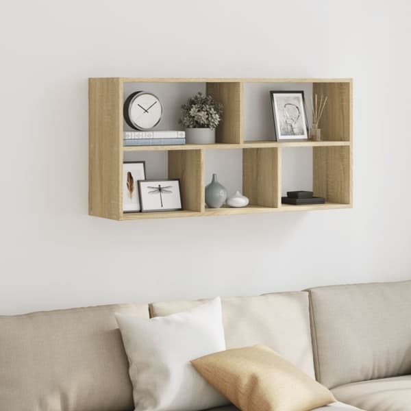 vidaXL Vegghylle sonoma eik 100x25x50 cm konstruert tre