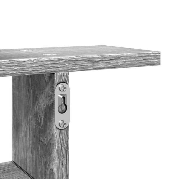 vidaXL Vegghyller 2 stk grå sonoma 38x12x38 cm konstruert tre