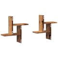 Miniatyrbilde 7 av 11: vidaXL Vegghyller 2 stk gammelt tre 38x12x38 cm konstruert tre