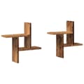 Miniatyrbilde 1 av 11: vidaXL Vegghyller 2 stk gammelt tre 38x12x38 cm konstruert tre