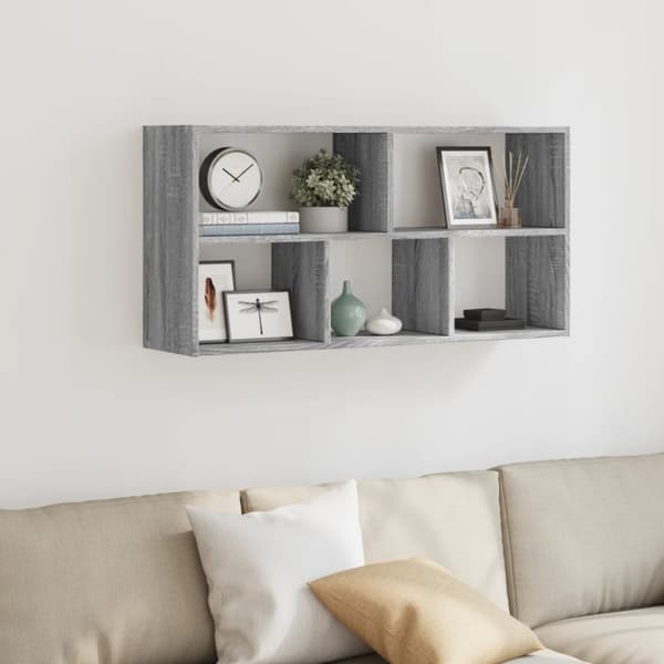 vidaXL Vegghylle grå sonoma 100x25x50 cm konstruert tre