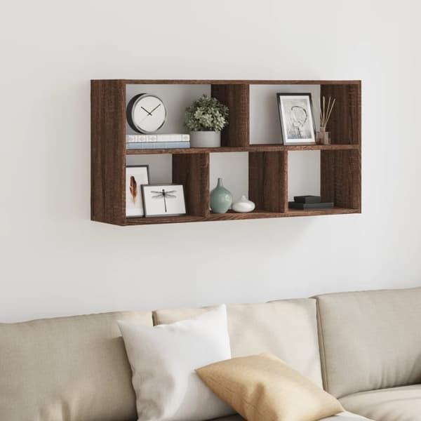 vidaXL væghylde 100x25x50 cm konstrueret træ brun egetræsfarve