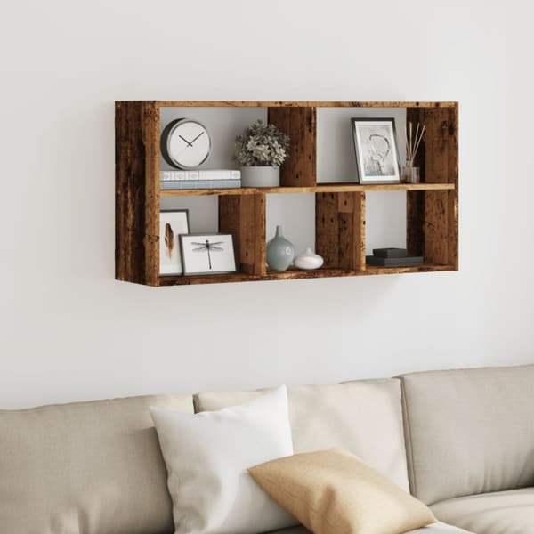 vidaXL Seinähylly vanha puu 100x25x50 cm tekninen puu