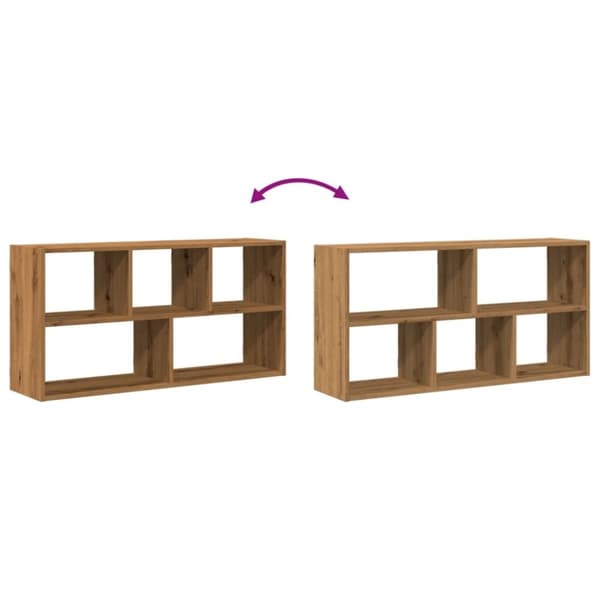 vidaXL Vegghylle artisan eik 100x25x50 cm konstruert tre