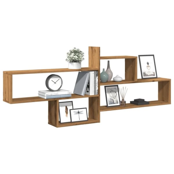 vidaXL Vegghylle artisan eik 167,5x18x68 cm konstruert tre