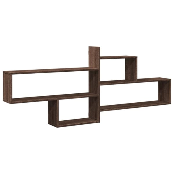 vidaXL Vegghylle brun eik 167,5x18x68 cm konstruert tre