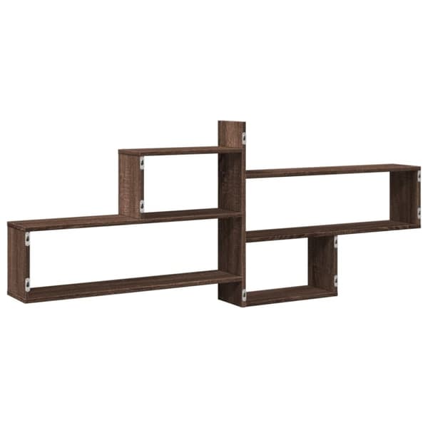 vidaXL Vegghylle brun eik 167,5x18x68 cm konstruert tre