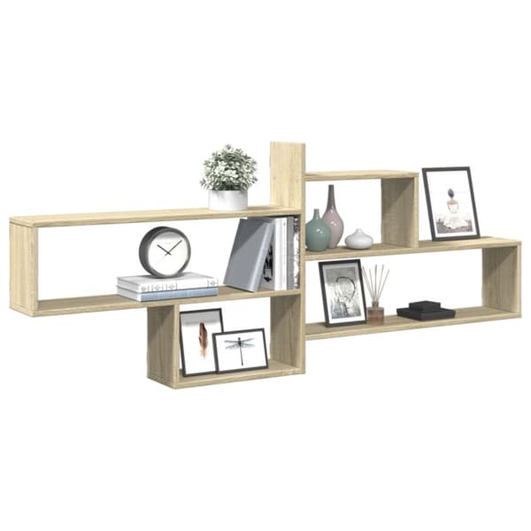 vidaXL Vegghylle sonoma eik 167,5x18x68 cm konstruert tre