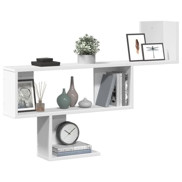 vidaXL Vägghylla vit 100x15x70 cm konstruerat trä