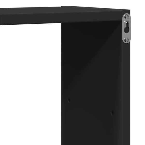 vidaXL Seinähylly musta 96x18x60 cm tekninen puu