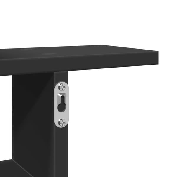 vidaXL væghængte kubehylder 2 stk. 50x12x50 cm konstrueret træ sort